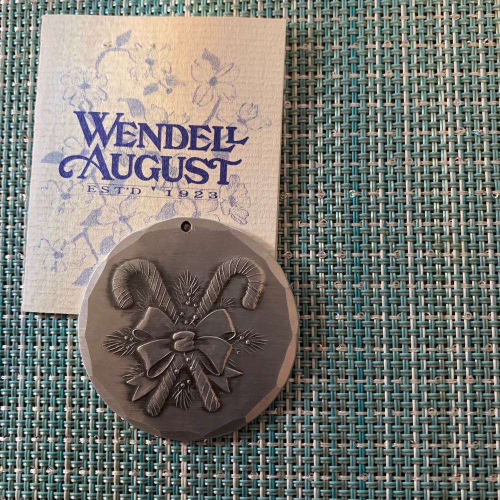 Vintage Wendell August Handmade Christmas Tree Ornament 2001 
Candy Canes